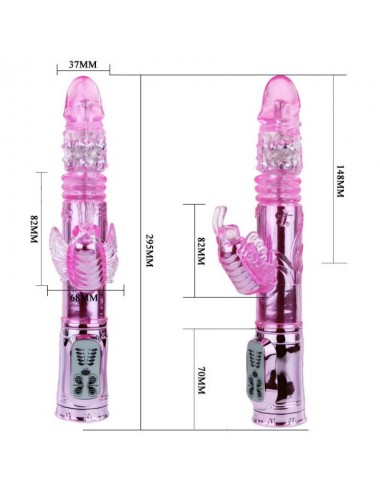 BAILE - RECHARGEABLE VIBRATOR WITH ROTATION AND THROBBING BUTTERF STIMULATOR