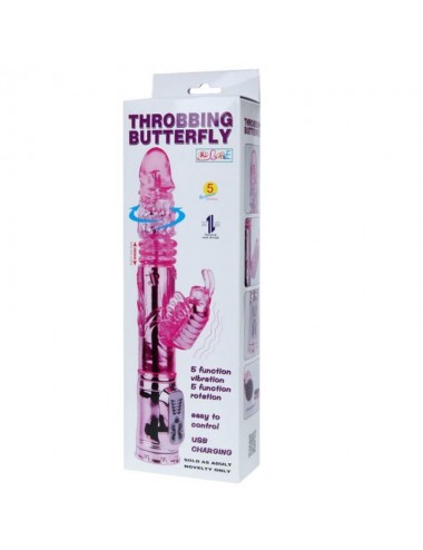 BAILE - RECHARGEABLE VIBRATOR WITH ROTATION AND THROBBING BUTTERF STIMULATOR