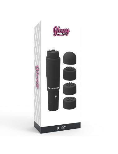 GLOSSY KURT POCKET MASSAGER BLACK