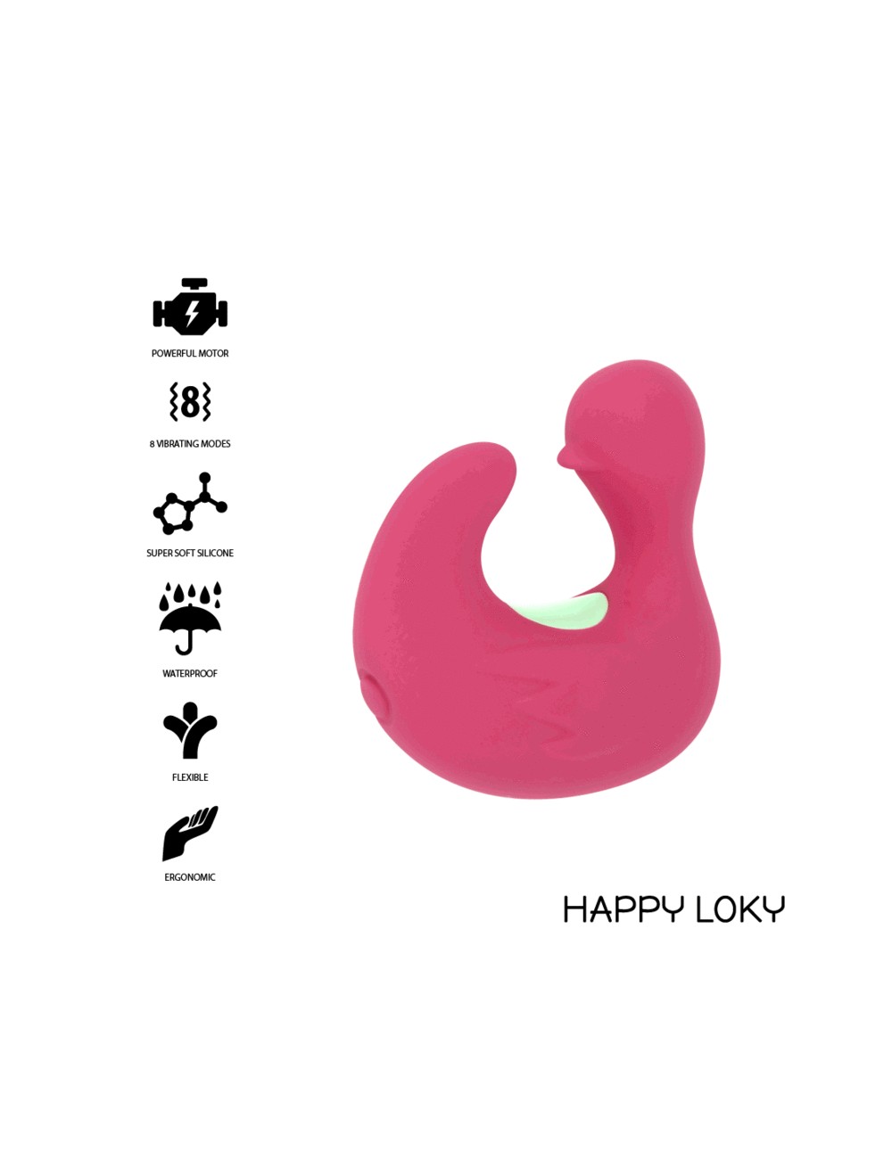 HAPPY LOKY DUCKYMANIA RECHARGEABLE SILICONE STIMULATOR FINGER HAPPY LOKY DUCKYMANIA RECHARGEABLE SILICONE STIMULATOR FINGER