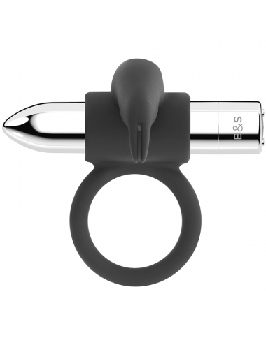 BLACK&SILVER - BURTON RECHARGEABLE RING 10 VIBRATION MODES