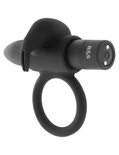 BLACK&SILVER BURTON VIBRATING RING 10 MODES BLACK