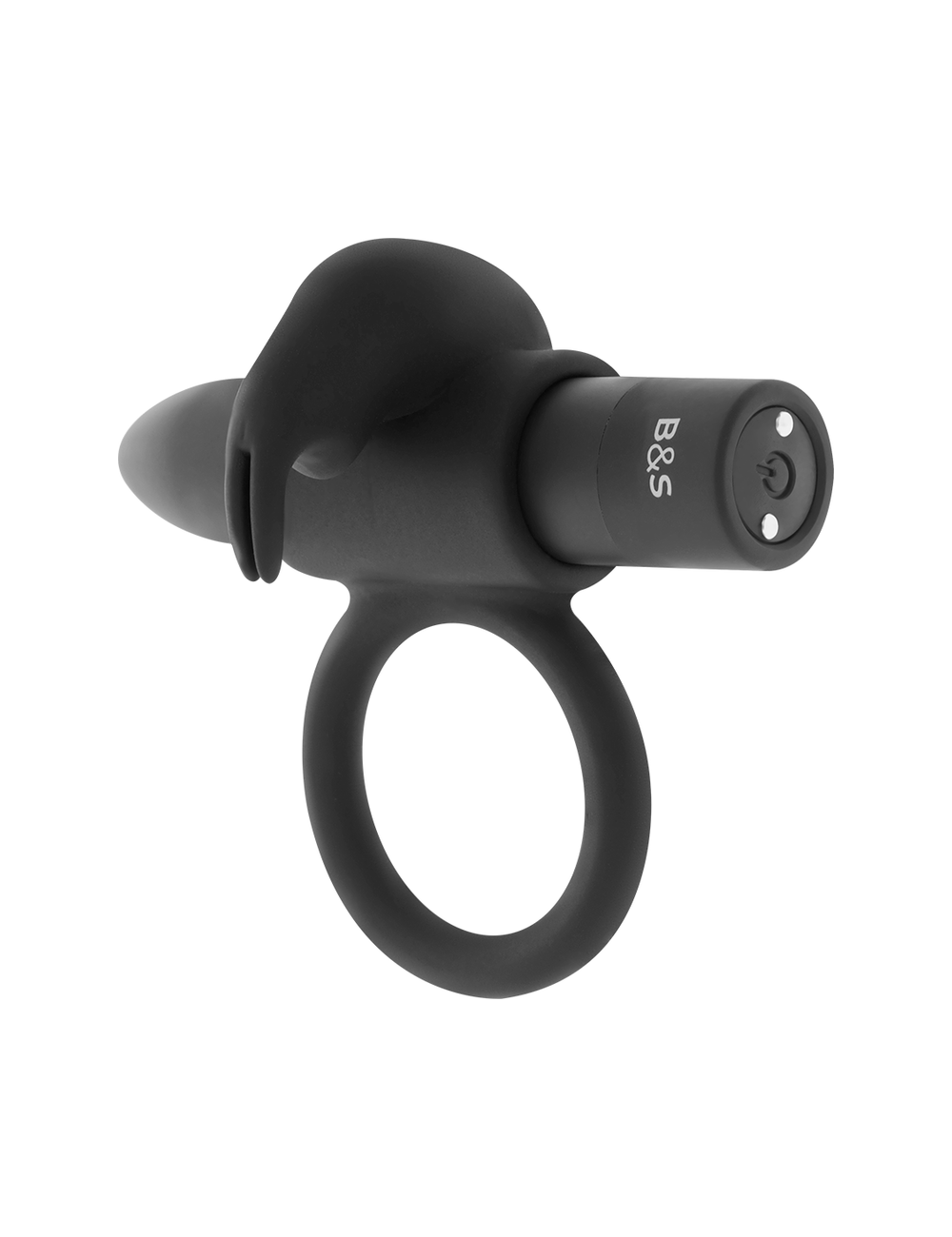 BLACK&SILVER BURTON VIBRATING RING 10 MODES BLACK