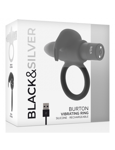 BLACK&SILVER - BURTON RING 10 VIBRATION MODES BLACK