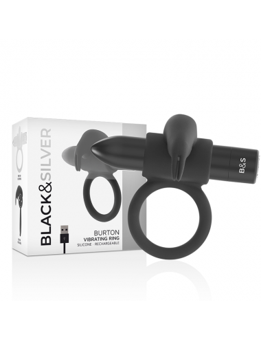 BLACK&SILVER - BURTON RING 10 VIBRATION MODES BLACK