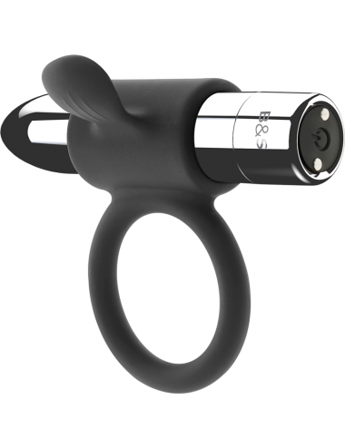 BLACK&SILVER CAMERON RECHARGEABLE VIBRATING RING SILVER