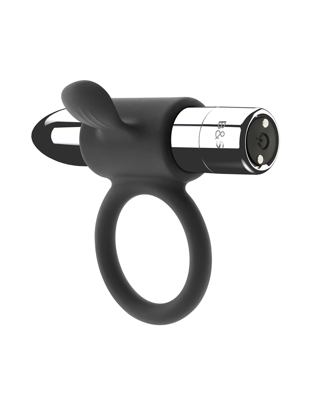 BLACK&SILVER CAMERON RECHARGEABLE VIBRATING RING SILVER