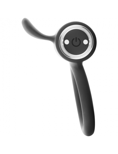 BLACK&SILVER CAMERON RECHARGEABLE VIBRATING RING SILVER