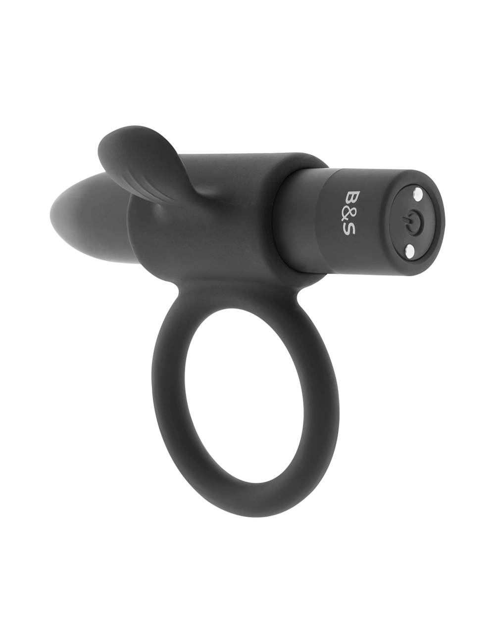BLACK&SILVER CAMERON RECHARGEABLE VIBRATING RING BLACK