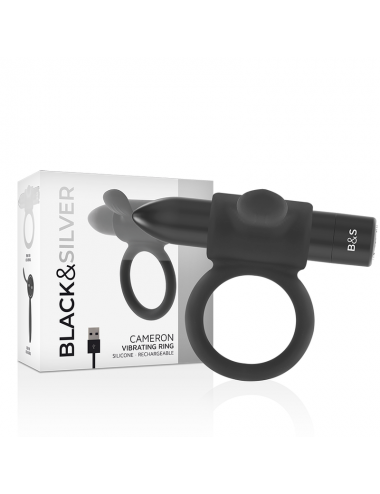 BLACK&SILVER - CAMERON BLACK RECHARGEABLE RING