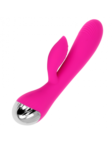 OHMAMA USB RECHARGEABLE SILICONE RABBIT VIBRATOR 10 SPEEDS 19 CM