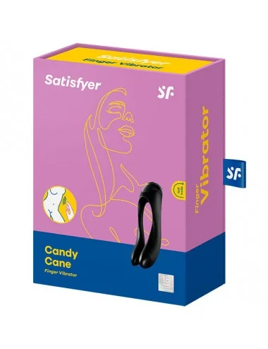 SATISFYER CANDY CANE FINGER VIBRATOR BLACK