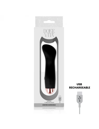 DOLCE VITA RECHARGEABLE VIBRATOR ONE BLACK 7 SPEED