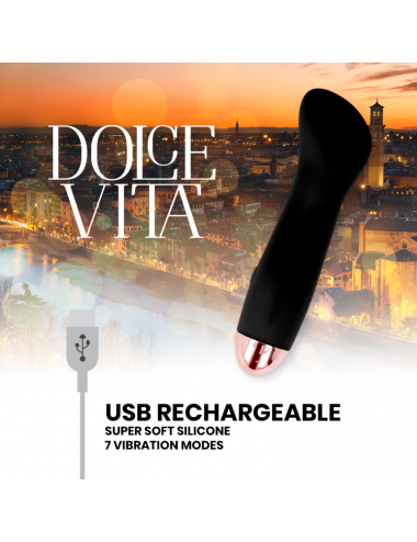 DOLCE VITA - RECHARGEABLE VIBRATOR ONE BLACK 7 SPEED