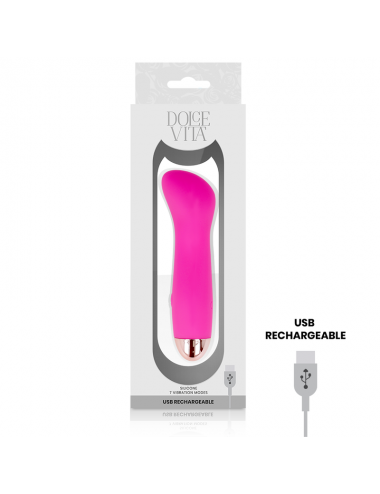 DOLCE VITA RECHARGEABLE VIBRATOR ONE PINK 7 SPEED