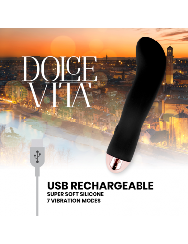 DOLCE VITA - RECHARGEABLE VIBRATOR TWO BLACK 7 SPEED