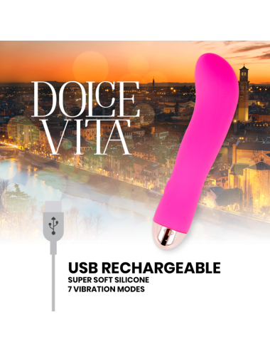 DOLCE VITA - RECHARGEABLE VIBRATOR TWO PINK 7 SPEEDS