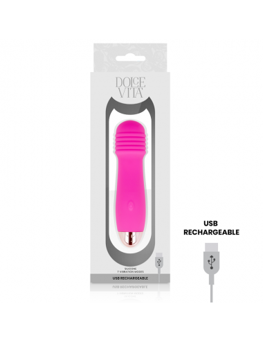 DOLCE VITA RECHARGEABLE VIBRATOR THREE PINK 7 SPEEDS