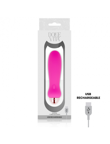 DOLCE VITA RECHARGEABLE VIBRATOR FIVE PINK 7 SPEEDS