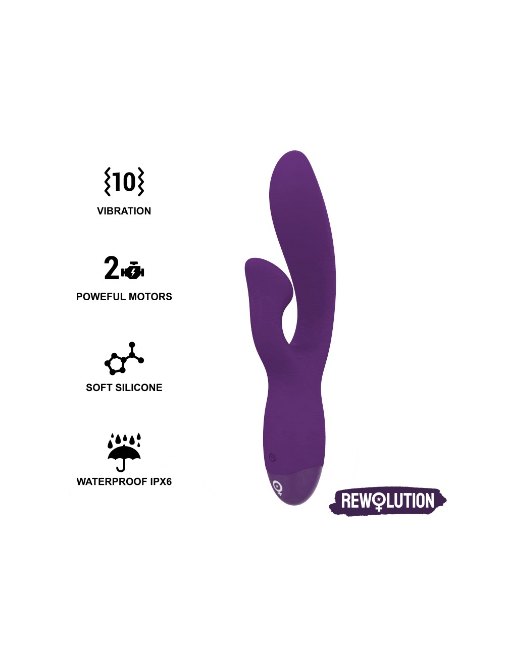 REWOLUTION REWOFUN FLEXIBLE VIBRATOR WITH RABBIT REWOLUTION REWOFUN FLEXIBLE VIBRATOR WITH RABBIT