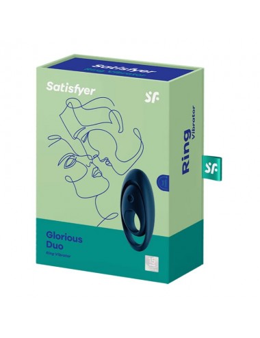 SATISFYER GLORIOUS DUO RING VIBRATOR BLUE