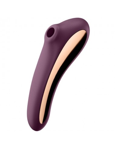 SATISFYER DUAL KISS AIR PULSE VIBRATOR - WINE RED