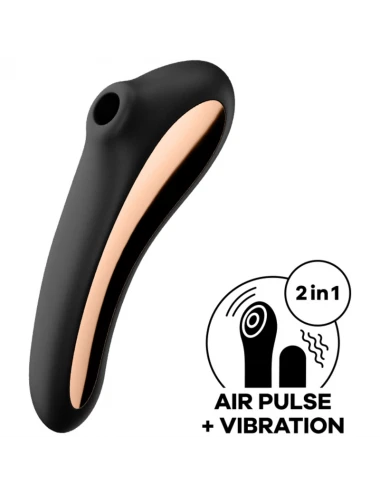 SATISFYER - DUAL KISS AIR PULSE VIBRATOR BLACK