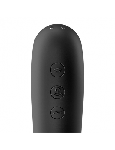 SATISFYER DUAL KISS AIR PULSE VIBRATOR - BLACK