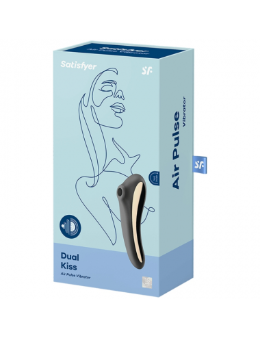 SATISFYER - DUAL KISS AIR PULSE VIBRATOR BLACK
