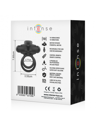 INTENSE ANILLO VIBRADOR RECARGABLE CONTROL REMOTO - 10 PATTERNS