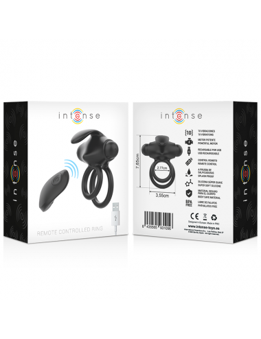 INTENSE ANILLO VIBRADOR RECARGABLE CONTROL REMOTO - 10 PATTERNS