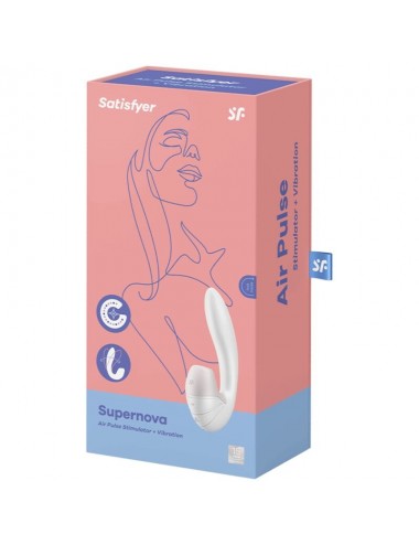 SATISFYER SUPERNOVA AIR PULSE STIMULATOR & VIBRATION - WHITE