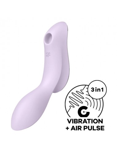 SATISFYER CURVY TRINITY 2 AIR PULSE VIBRATOR - PURPLE