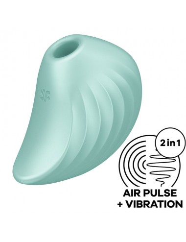 SATISFYER PEARL DIVER AIR PULSE STIMULATOR & VIBRATOR - GREEN