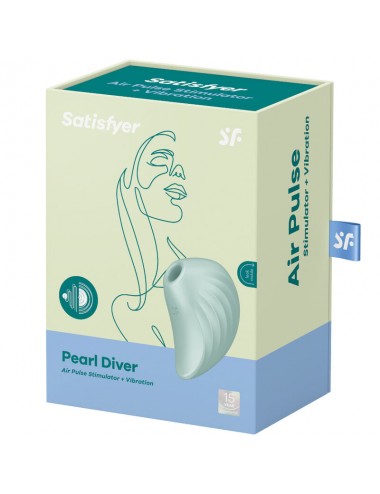 SATISFYER - PEARL DIVER AIR PULSE STIMULATOR & VIBRATOR GREEN