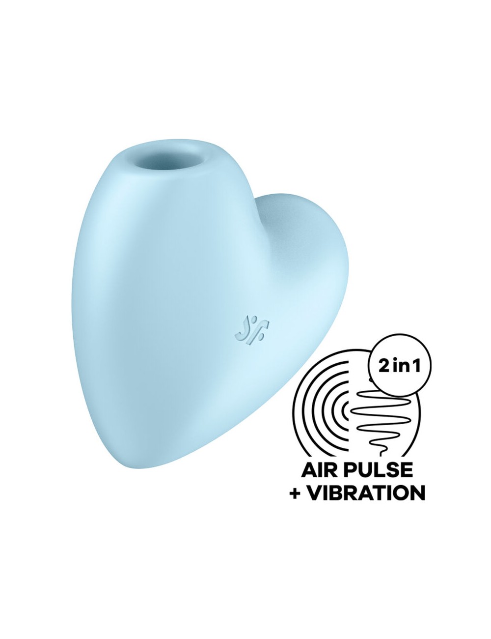 SATISFYER CUTIE HEART AIR PULSE STIMULATOR & VIBRATOR - BLUE SATISFYER CUTIE HEART AIR PULSE STIMULATOR & VIBRATOR - BLUE