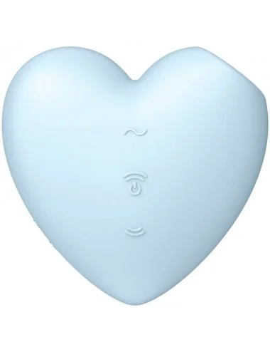 SATISFYER CUTIE HEART AIR PULSE STIMULATOR & VIBRATOR - BLUE