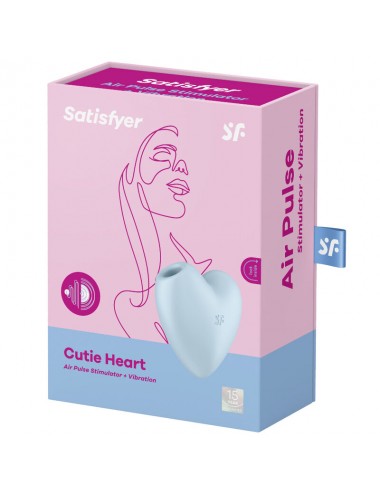 SATISFYER - CUTIE HEART AIR PULSE STIMULATOR & VIBRATOR BLUE
