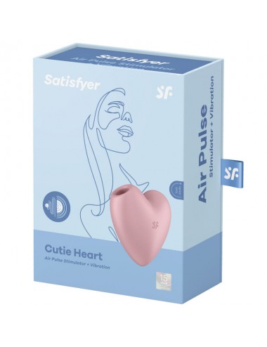SATISFYER - CUTIE HEART AIR PULSE STIMULATOR & VIBRATOR PINK
