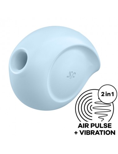 SATISFYER SUGAR RUSH AIR PULSE STIMULATOR & VIBRATOR - BLUE