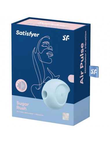 SATISFYER - SUGAR RUSH AIR PULSE STIMULATOR & VIBRATOR BLUE