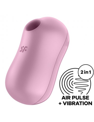 SATISFYER COTTON CANDY AIR PULSE STIMULATOR & VIBRATOR - LILAC