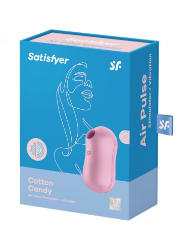 SATISFYER COTTON CANDY AIR PULSE STIMULATOR & VIBRATOR - LILAC