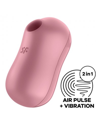 SATISFYER COTTON CANDY AIR PULSE STIMULATOR & VIBRATOR - PINK