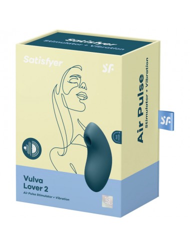 SATISFYER - VULVA LOVER 2 AIR PULSE STIMULATOR & VIBRATOR BLUE