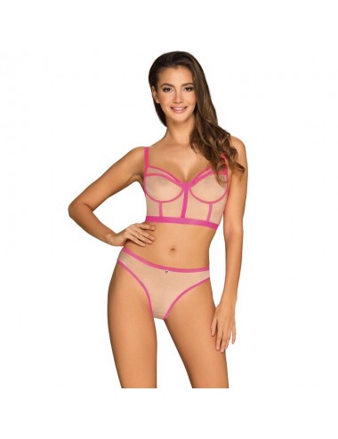 OBSESSIVE - NUDELIA TWO PIECES SET - PINK S/M