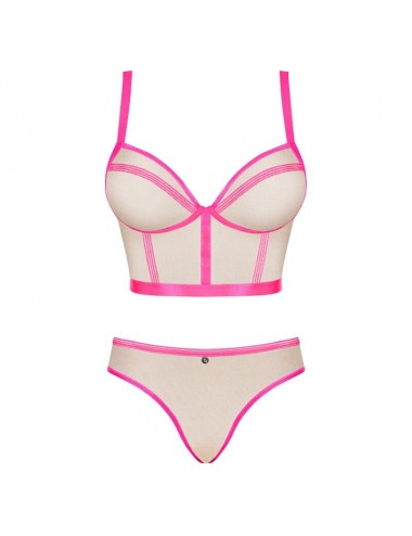 OBSESSIVE - NUDELIA TWO PIECES SET - PINK L/XL