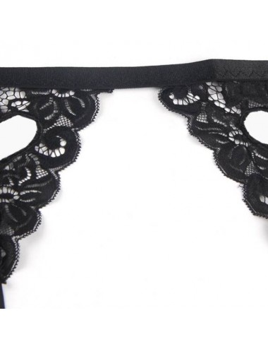 SUBBLIME - SET THREE PIECES SET BRA + GARTER BELT + THONG S/M