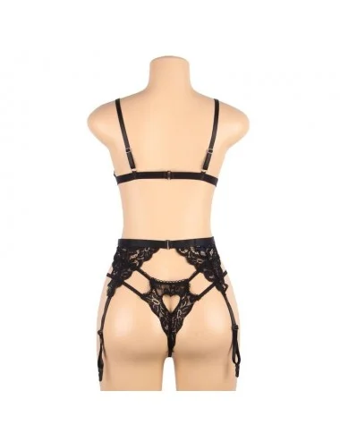 SUBBLIME - SET THREE PIECES SET BRA+ GARTER BELT + THONG L/XL