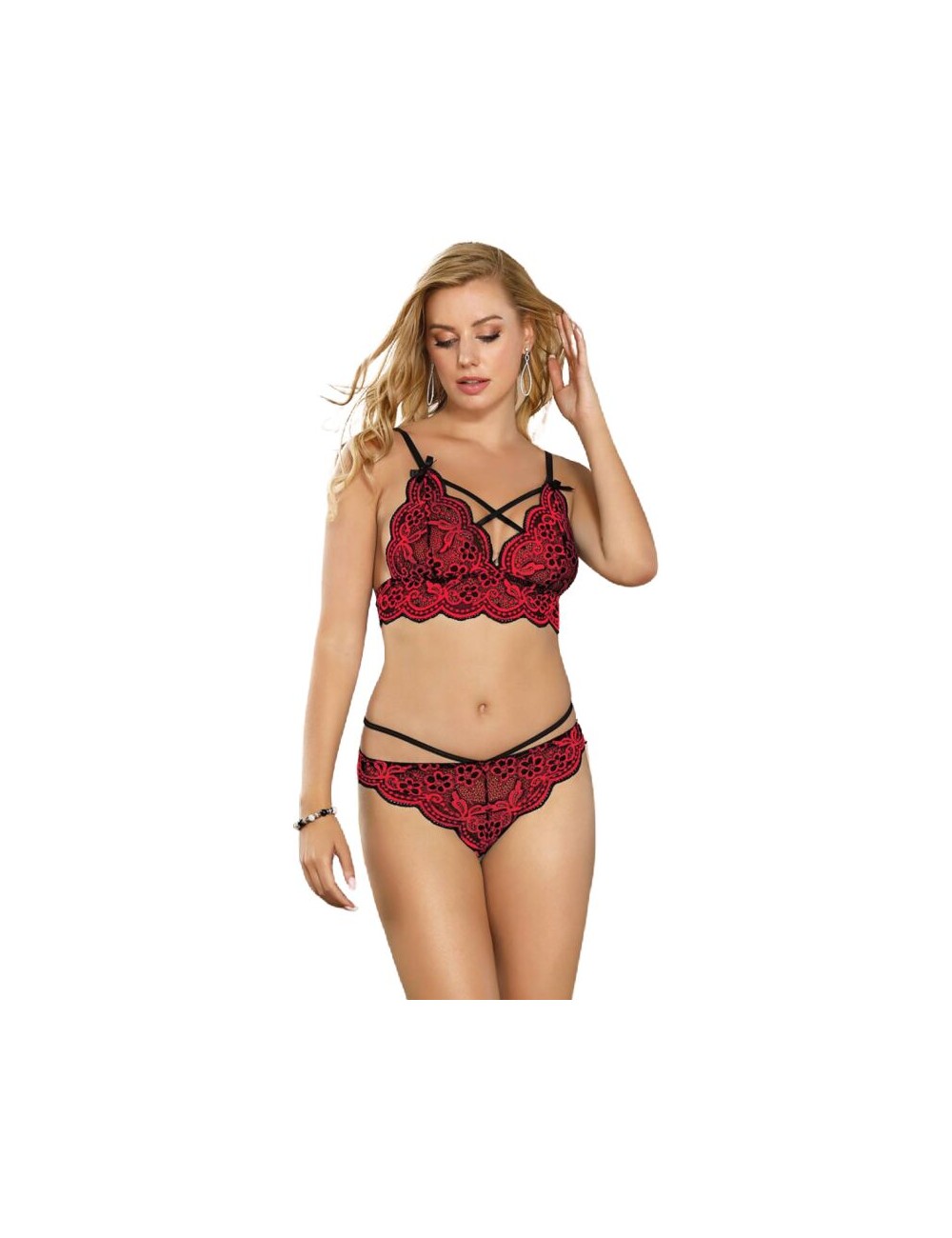 SUBBLIME TWO PIECES SET LACE TOP AND PANTIES S/M SUBBLIME TWO PIECES SET LACE TOP AND PANTIES S/M